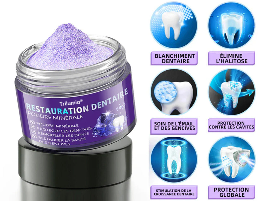 30% de réduction supplémentaire Trilumia® Teeth Restoration Poudre Minérale 👨‍⚕️ (Recommandé par Association Dentaire Française) 👨‍⚕️