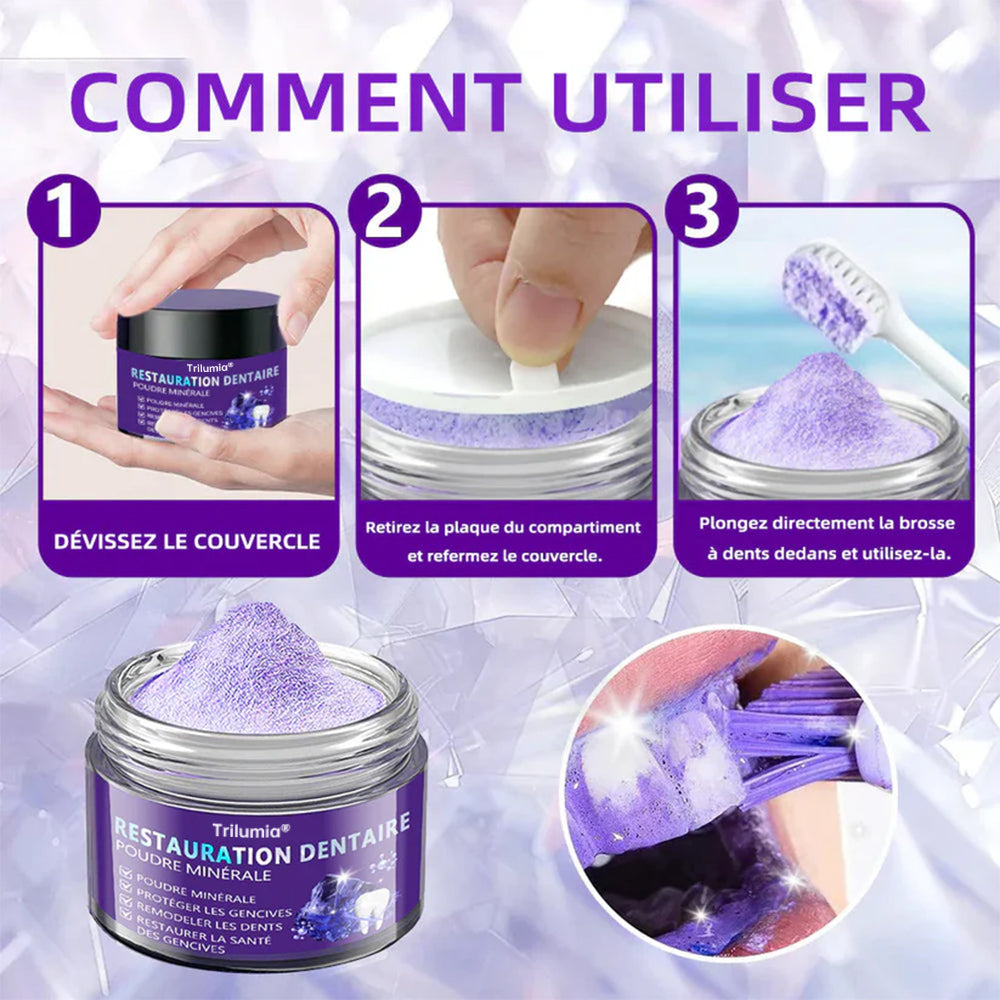 30% de réduction supplémentaire Trilumia® Teeth Restoration Poudre Minérale 👨‍⚕️ (Recommandé par Association Dentaire Française) 👨‍⚕️